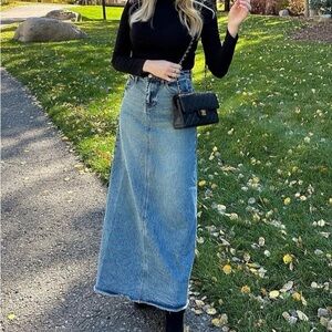 Zara Denim Maxi Skirt